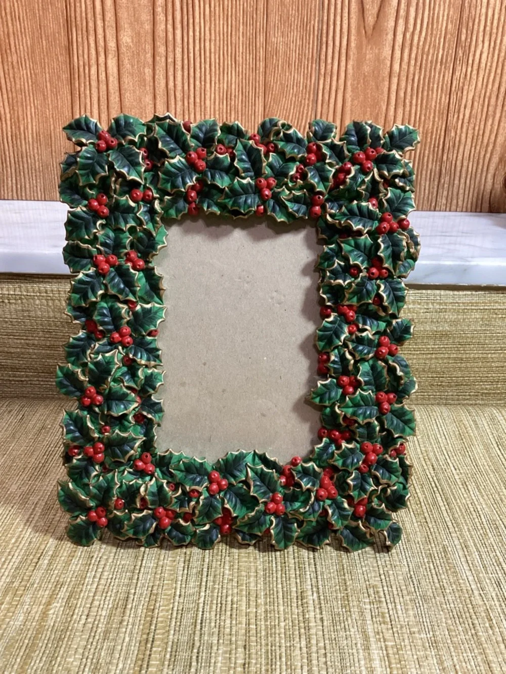 Holly Berry Decorative Picture Frame - Green & Red